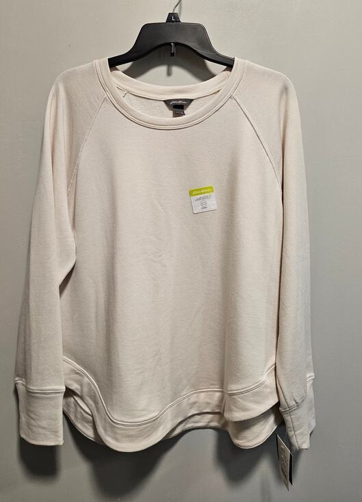 Eddie Bauer Tops - NWT Women's Eddie Bauer Crew Neck Sweatshirt LS Cream Super Soft Size XL